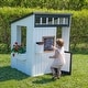 preview thumbnail 10 of 9, Backyard Discovery Caraway Cottage White Cedar Playhouse, Play Kitchen - 4'2" x 3'7"