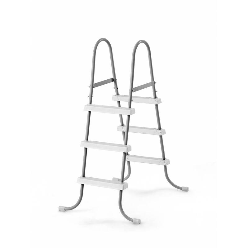 Intex Above Ground Steel Frame Pool Ladder 42-Inch + Protective Pool Ladder Mat - 23.94