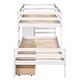 preview thumbnail 8 of 6, Twin Over Twin Low Bunk Bed with Storage Drawers & Ladder, Grey