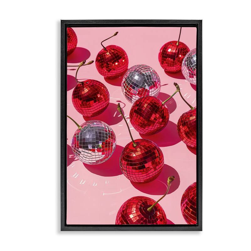 Stupell Cherry Picked Disco Framed Floater Canvas Wall Art Design By LSR Design Studio - 21 x 31 - Black