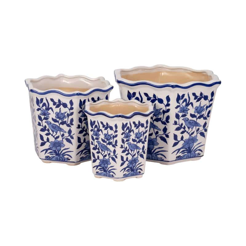 Sagebrook Home Ceramic Planter Set of 3 - 12" x 11" x 9"