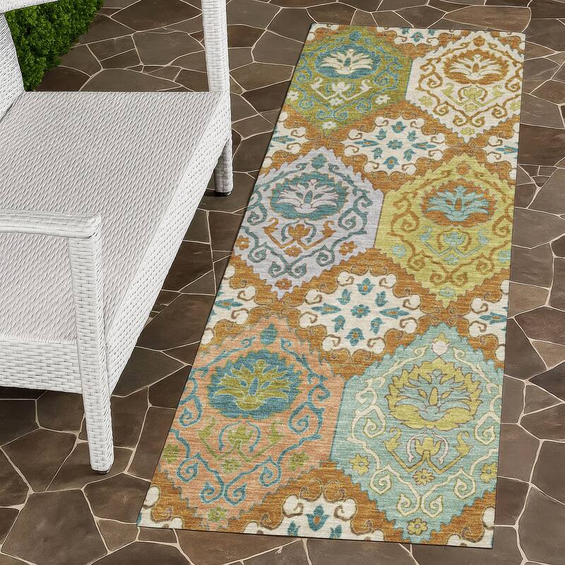 Machine Washable Indoor/ Outdoor Global Bayfield Chantille Rug - Paprika - 2'3" x 7'6"