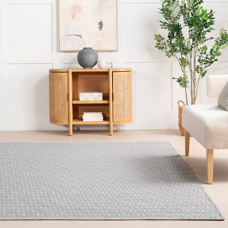 Home Conservatory Optic Diamond Handwoven Cotton Area Rug