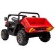 preview thumbnail 12 of 95, Electric 24V Ride-On Dump Truck for Kids, 2 Seater with Remote Control, Non-Slip Tires, and Storage Space