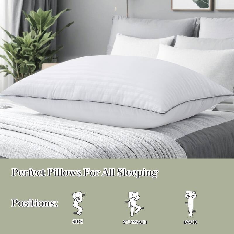 2-Pack Soft Microfiber Bed Pillows, Machine Washable