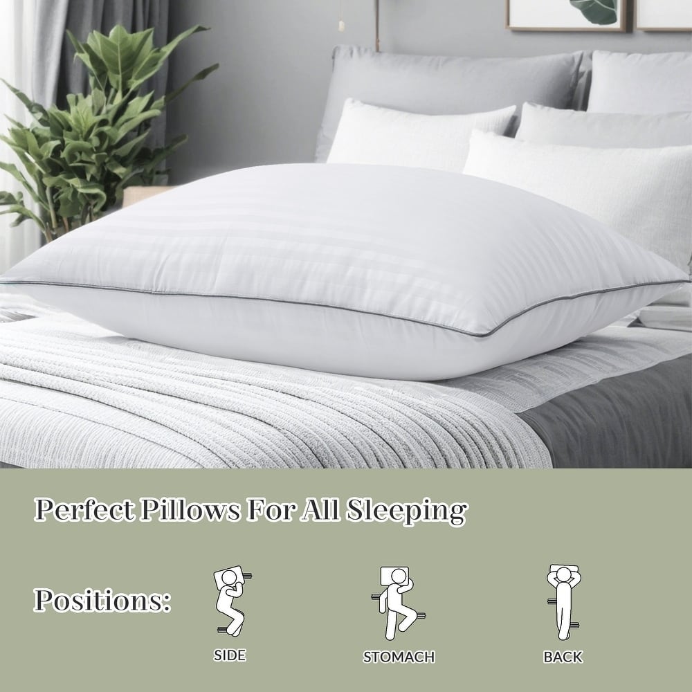 2-Pack Soft Microfiber Bed Pillows, Machine Washable