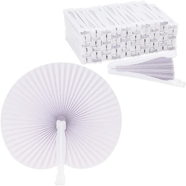 Shop 60 Pack Large 10 Plain White Paper Folding Hand Fan Handheld Fan For Men Women Overstock 31673385