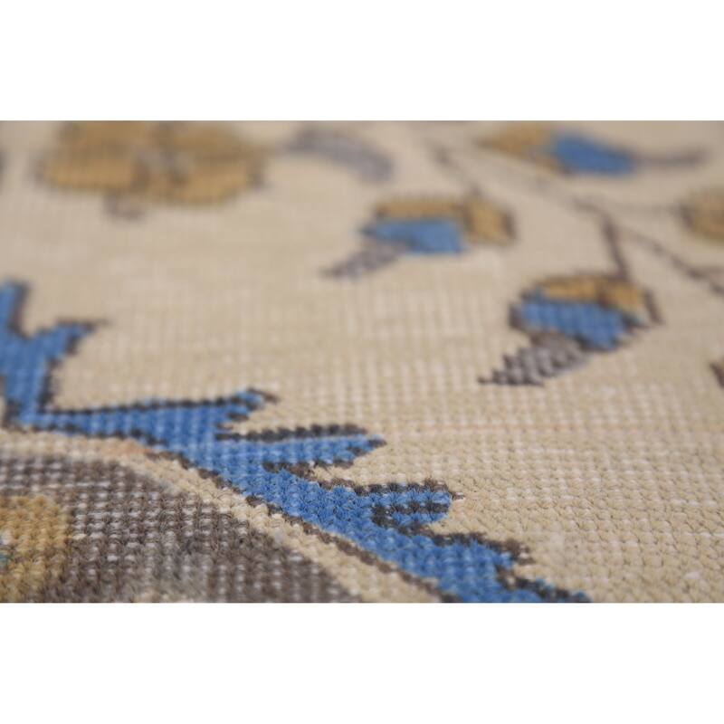 Tabriz Persian Rug Hand-Knotted Traditional Beige Wool Carpet - 6'5"x 9'4"