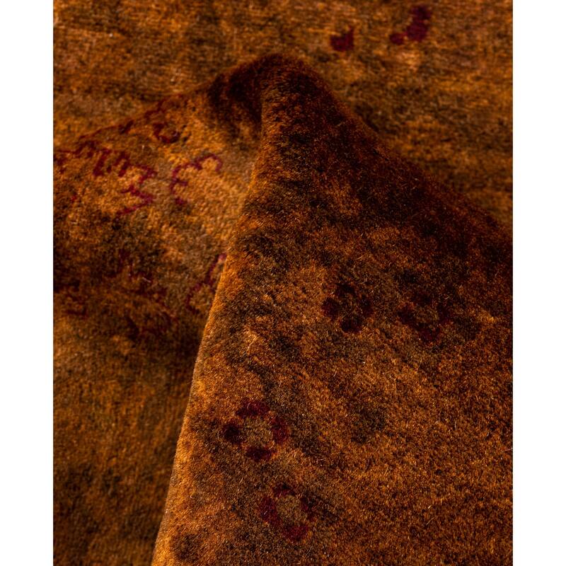 Overdyed One-of-a-Kind Hand-Knotted Area Rug - Gold - 3' 2" x 14' 1"