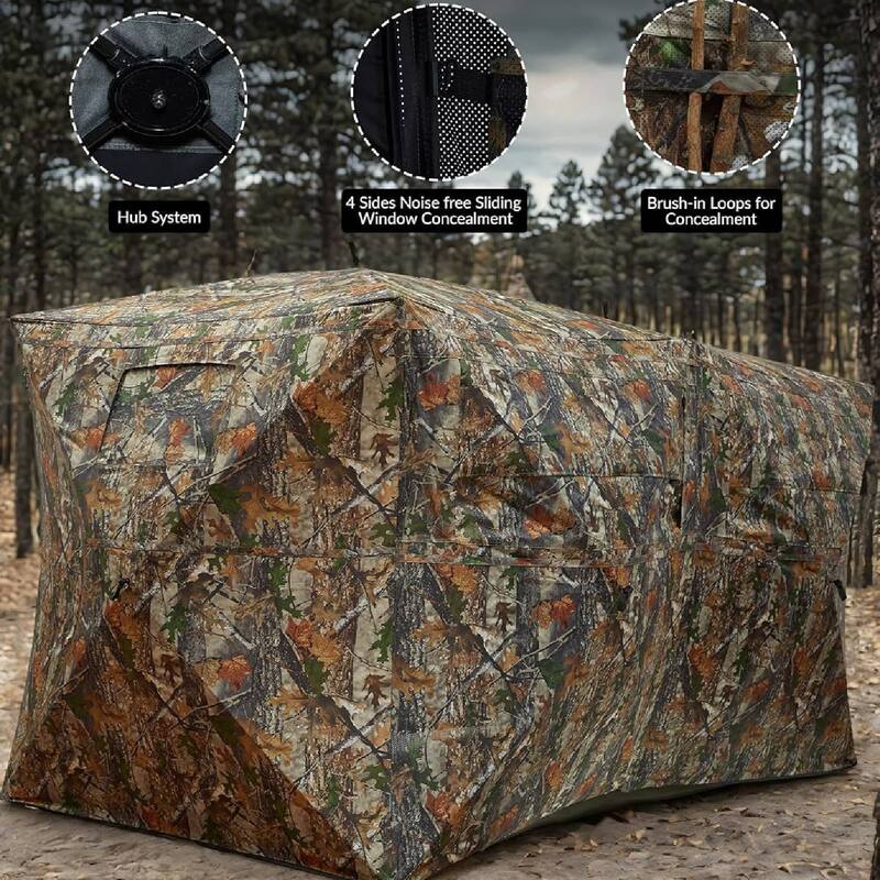 Portable 2-4 Person 270 Degree See Through Pop Up Hunting Blind with Carry Bag