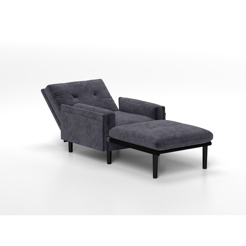Corduroy Multi-Functional Adjustable Sofa, Convertible Lounge Chair and Guest Bed