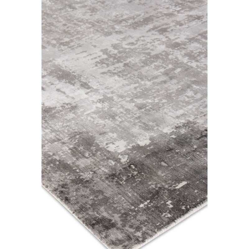 EXQUISITE RUGS Koda Hand-loomed Bamboo Silk Grey/Ivory Area Rug.
