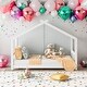 preview thumbnail 2 of 7, Kids and Baby Twin Size Roof House Platform Bed With Headboard And Footboard