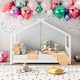 preview thumbnail 1 of 7, Twin Size Roof Design House Platform Bed With Headboard And Footboard White