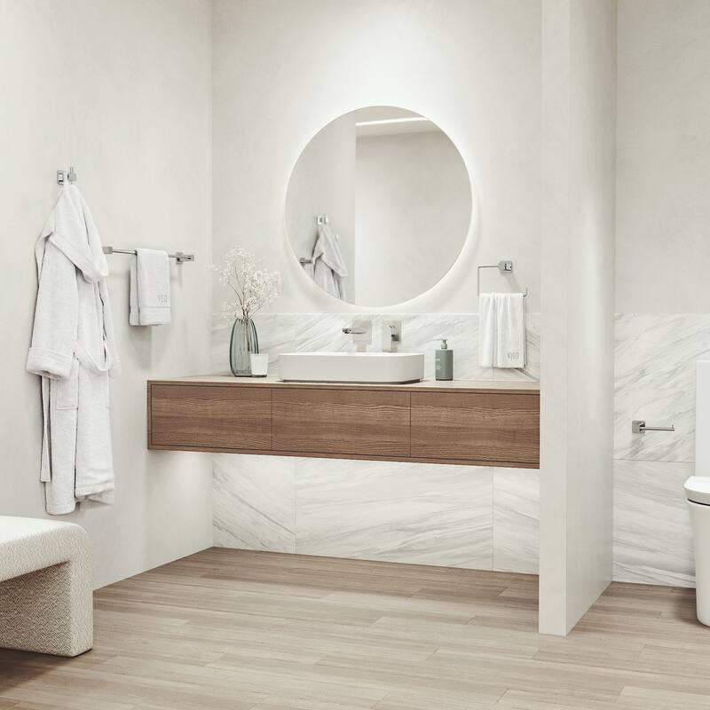 VIGO Meridian 4-Piece Bathroom Hardware Accessory Set with 24 in. Towel Bar, Toilet Paper Holder, Hand Towel Holder, Hook