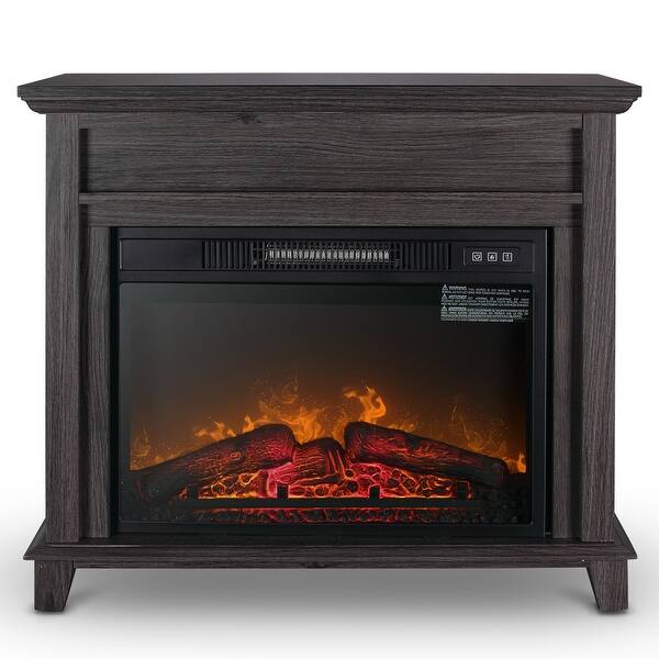 Shop Belleze 32 Electric Mantel Fireplace Heater With Adjustable