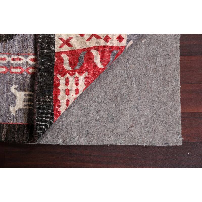 Geometric Trellis Gabbeh Kashkoli Oriental Wool Area Rug Hand-knotted - 5'4" x 7'9"