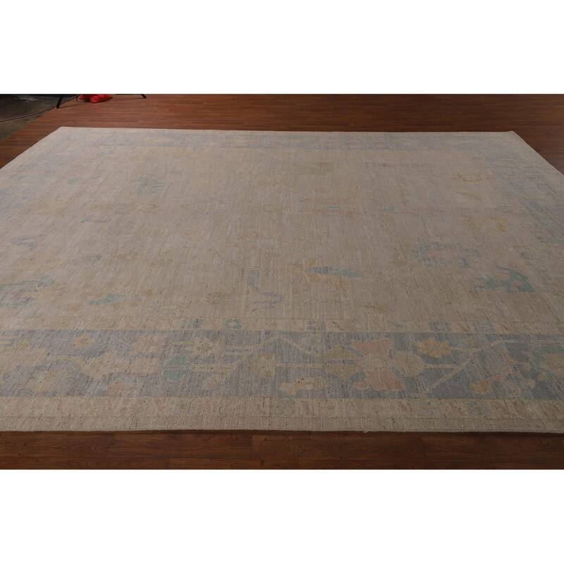 Earth Tone Oushak Turkish Large Rug Handmade Wool Carpet - 10'0"x 13'6"
