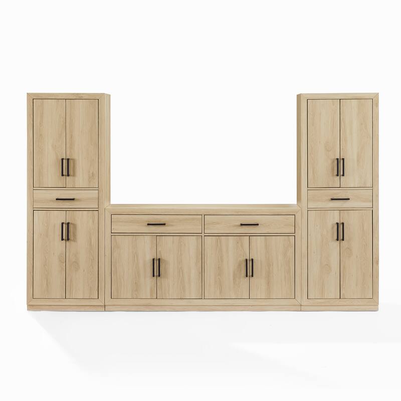 Crosley Isla 3-Piece Sideboard And Pantry Set- Sideboard & 2 Pantries