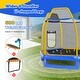 preview thumbnail 3 of 5, 7 Feet Trampoline with Ladder and Slide for Indoor and Outdoor-Blue