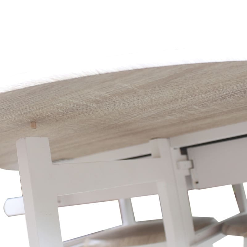 Foldable Wooden Handle Dining Set Kitchen Cart With Round Stools