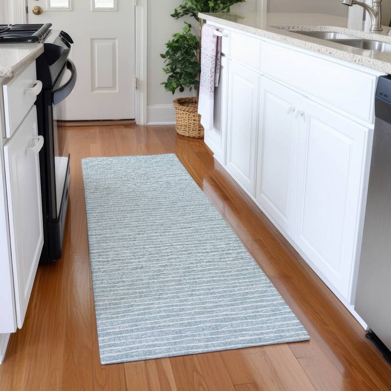 Premium Washable Super Soft Boho Stripe Mayfield Rug - Sky - 2' 3" x 7' 6" - Runner