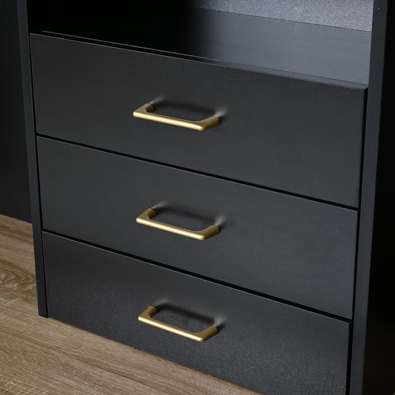 75" Entryway Hall Tree with Bench 5-in-1 Modern Storage Bench with Coat Rack, 6 Drawers, Cabinets & Shelves for Hallway, Mudroom