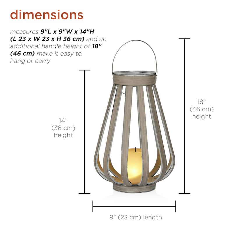Solar Grey Decorative Plastic Lantern with Warm White LED