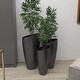 preview thumbnail 9 of 13, Grey Iron Contemporary Modern Round Floor Planter (Set of 3) - 15 x 15 x 30Round