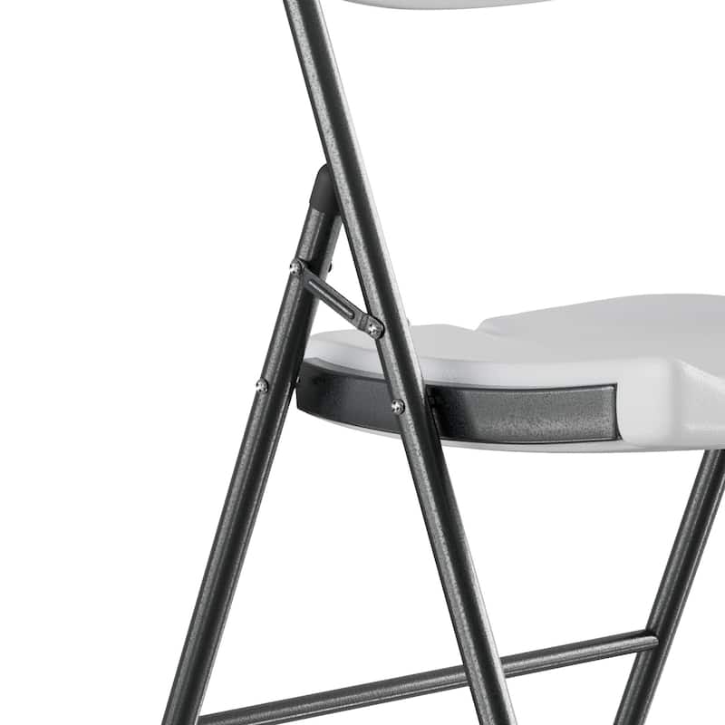 4 Pack Metal Folding Chairs with Padded Cushion and Back, Stackable Fabric Dining Chair Set, Upholstered Commercial Seat