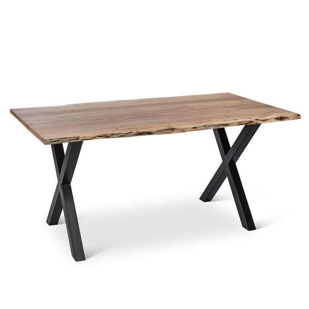 Live Edge X-Base Dining Bench
