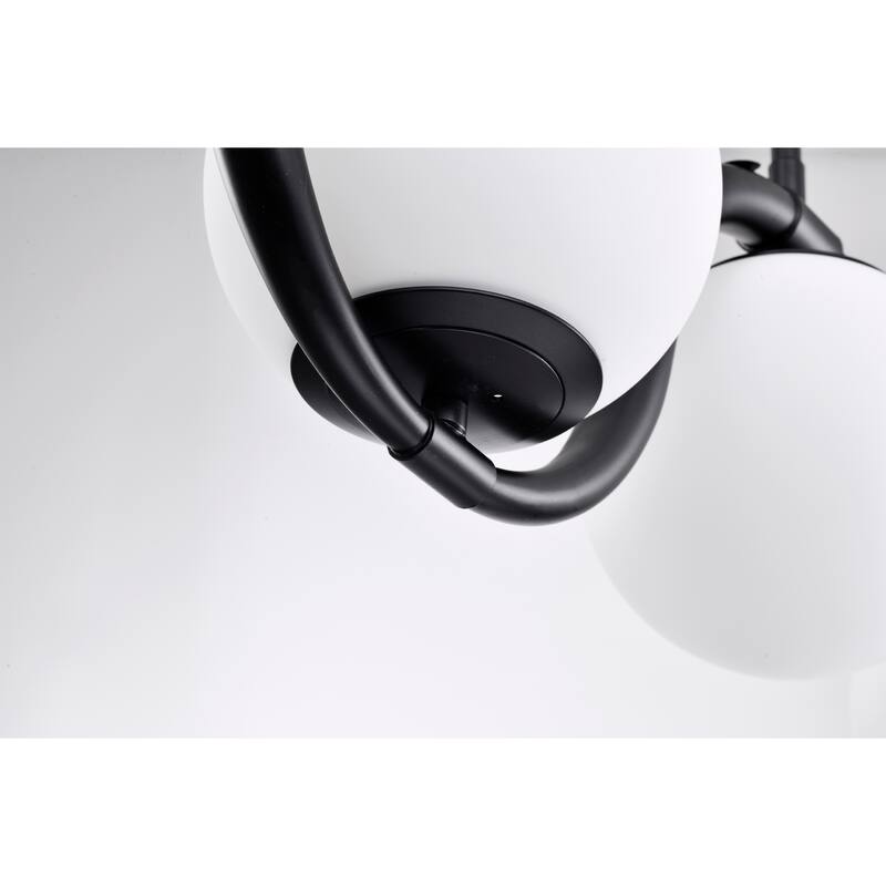 Fenix 38 Inch Opaque Glass Wave Pendant 5-Light