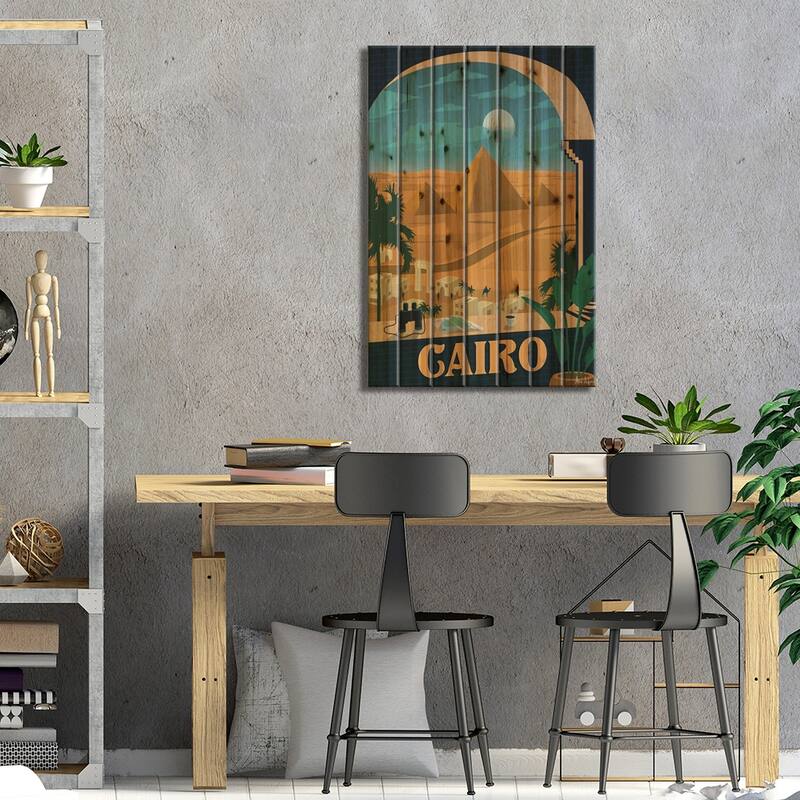 Cairo Print On Wood by IdeaStorm Studios - Multi-Color
