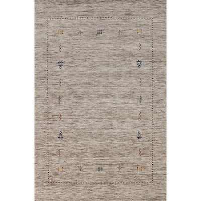 Tribal Gabbeh Indian Rug Handmade Contemporary Wool Carpet - 4'0" x 5'9"