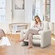 preview thumbnail 63 of 76, HOMYKA Oversized Accent Chair, Modern Sherpa Single Sofa with 2PCS Pillows