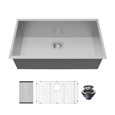 Karran Fusion Undermount 30-in x 18-in Stainless Steel Single Bowl Kitchen Sink