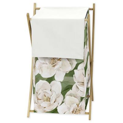 Boho Flower Floral Girl Laundry Hamper Ivory Cream Shabby Chic Bohemian Watercolor Garden Wildflower Nature Modern Elegant Beige