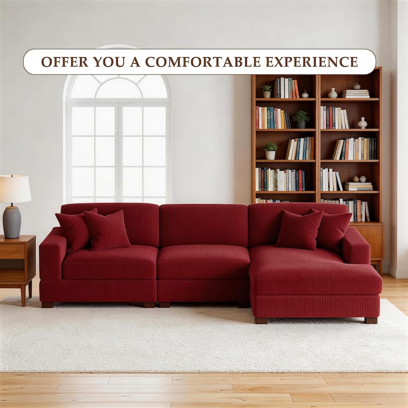 Oversized L-shaped Modular Sectional Sofa with Chaise Lounge