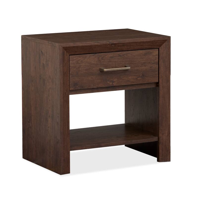 Magnussen Home Llewellyn Columbian Walnut Open Nightstand - 1-drawer