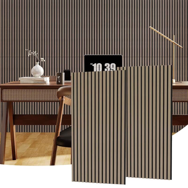 47.2" x 23.6" 3D Fluted Wood Slat Acoustic Soundproof Wall Panels for Noise Reduction - 2 PCS
