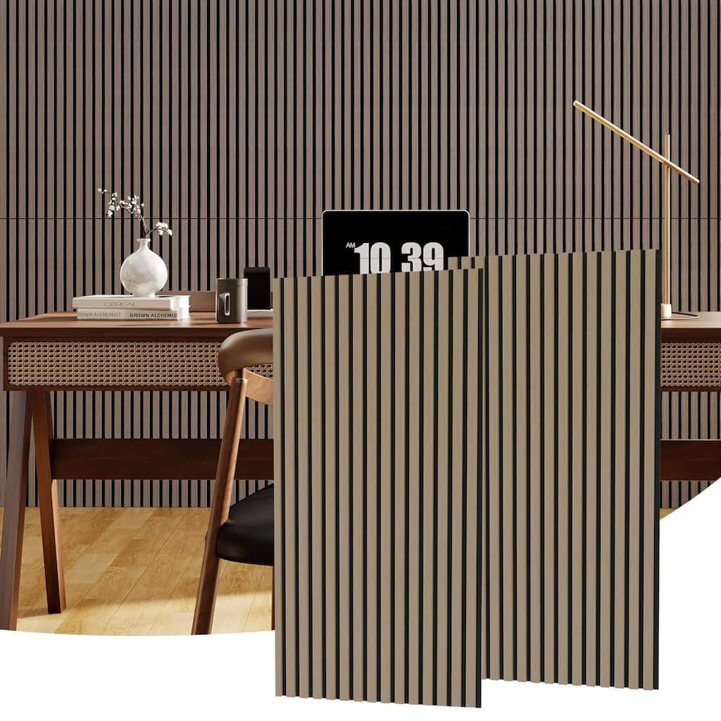 47.2" x 23.6" 3D Fluted Wood Slat Acoustic Soundproof Wall Panels for Noise Reduction