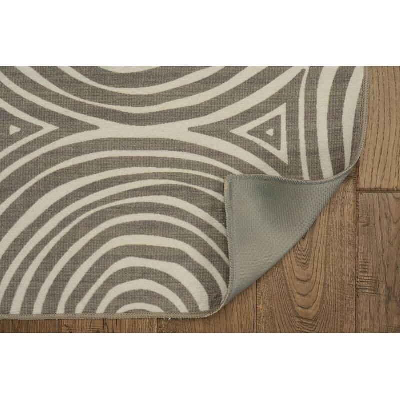 Indoor/Outdoor Water Resistant Estero Orange & Ivory Washable Area Rug Washable Area Rug - 2' x 3'