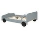 preview thumbnail 28 of 58, Car-Shaped Platform Bed with Wheels, Wood Bed Frame for Kids Boys Girls, No Box Spring Needed