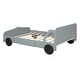 preview thumbnail 8 of 7, Gray Nordic Full Size Car-Shaped All-in-One Platform Bed w/ Wheels Creative Panel Bed Frame for Kids, Teens, Easy Assembly