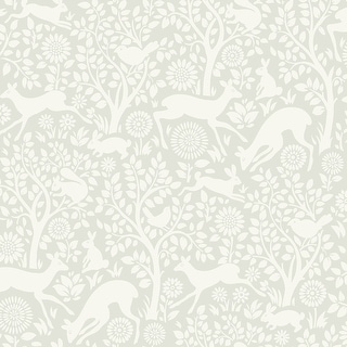 Chesapeake Anahi Light Grey Forest Fauna Wallpaper - 20.5in x 396in x 0.025in