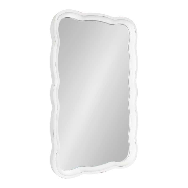 Kate and Laurel Hatherleigh Scallop Wood Wall Mirror - 24x38 - White