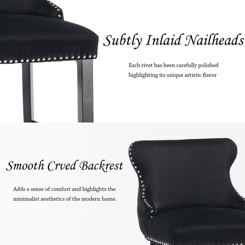 Upholstered Wing Back Bar Stools (Set of 6)