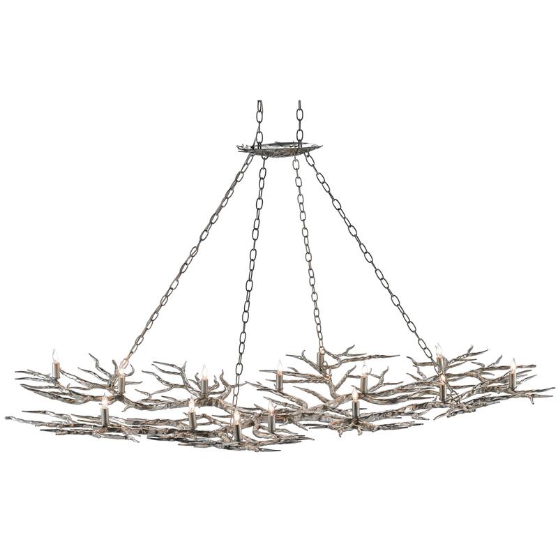 Currey & Company Rainforest Silver Chandelier - 46.25"h x 74"w x 46.75"d