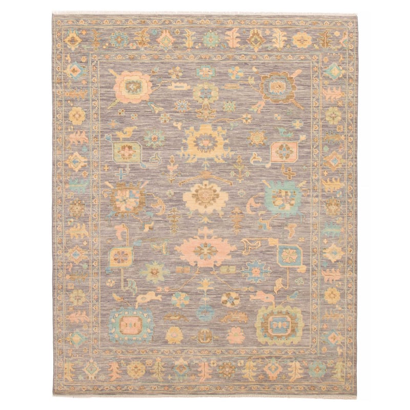 ECARPETGALLERY Hand-knotted Modern Oushak Grey Wool Rug - 8' 1" x 10' 1" - Grey - 8' 1" x 10' 1" - Rectangle
