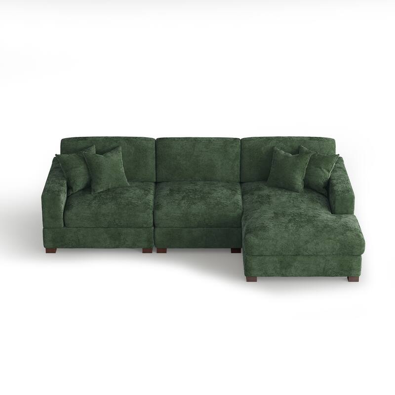 Oversized Modern Chenille Modular Sectional Sofa with Chaise